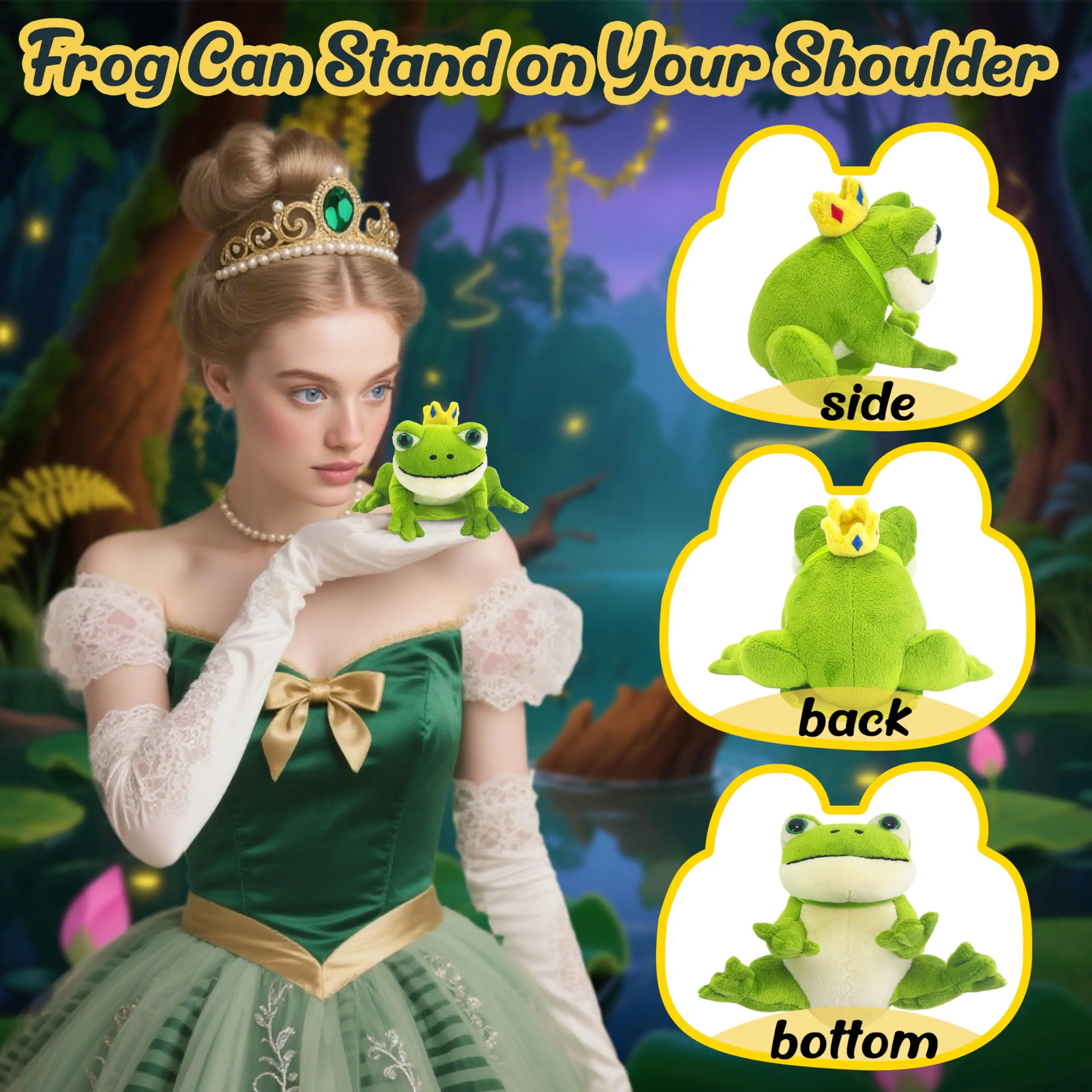 Pluszowa żaba 10 cm Zielona żaba pluszowa magnetyczna na ramię Miękka lalka Dekoracja na imprezę Moda Prezent urodzinowy dla chłopców i dziewczynek