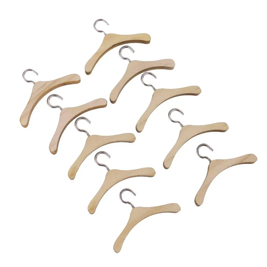 Durable Wooden Clothes Hangers Natural Finished for BJD 18inch Uncle