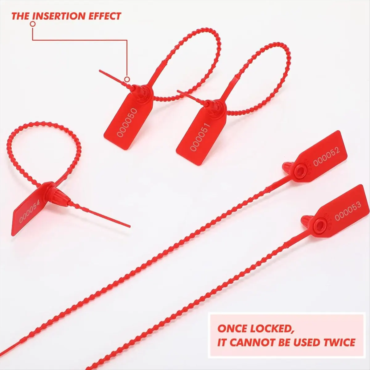 [Trending] 300 Pcs Plastic Tamper Seals, Numbered Zip Ties Security Tags Safety Seals Disposable Self Locking Signage 250mm