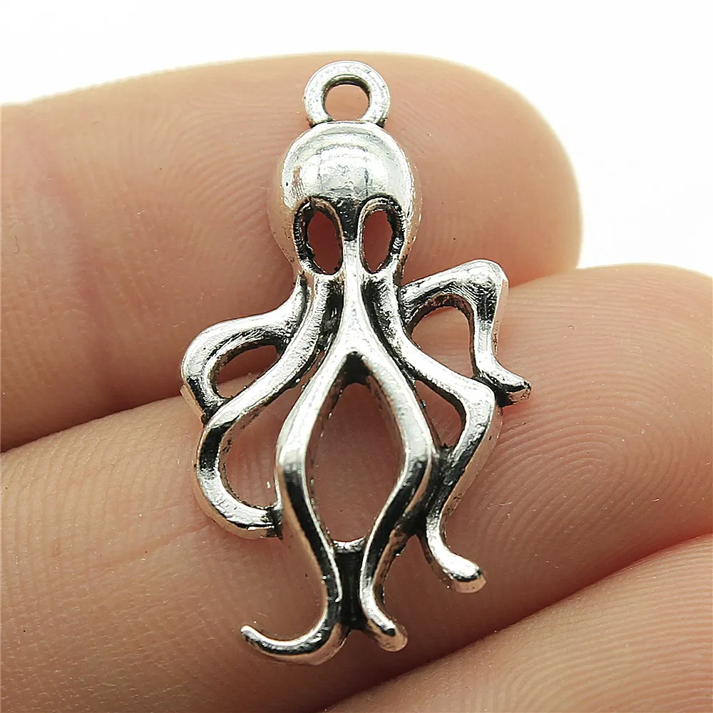 WYSIWYG 10pcs 32x17mm Pendant Octopus Octopus Charm Pendants For Jewelry Making 2 Colors Squid Pendants