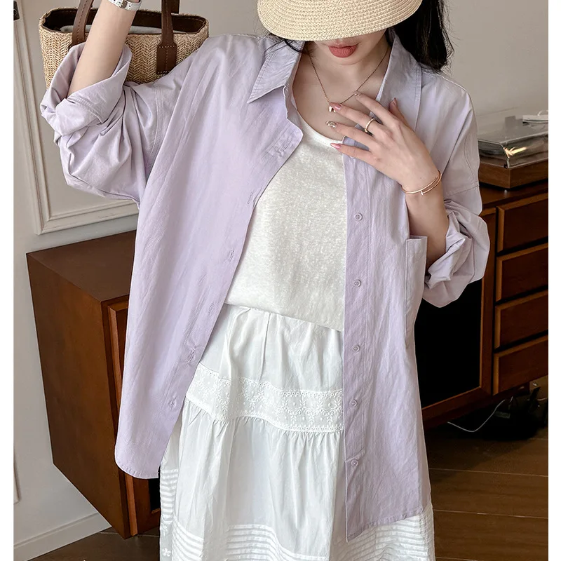 Shirt Women's Long Sleeve Fashion Vest Jacket Spring Summer Shirt Top