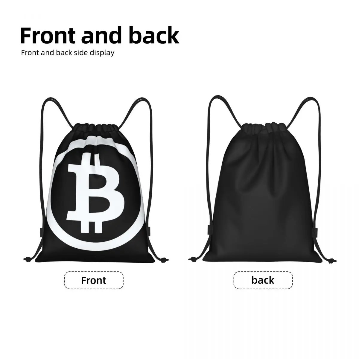 Bitcoin BTC Crypto Currency Multi-function Portable Drawstring Bags Sports Bag Book Bag For Travelling