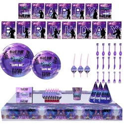 Fortnite Game Theme Party Decorations for Boys Action Figures Banner Cake Kids Birthday Party Tableware Decoration Backgrounds