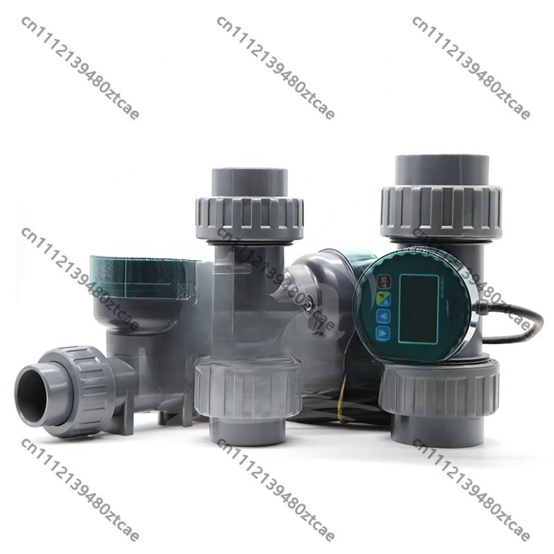 20-90mm Flange Flow Sensor, UPVC Paddle Wheel Turbine Meter, Digital RS485 Output, IP65 Waterproof for Industrial Use