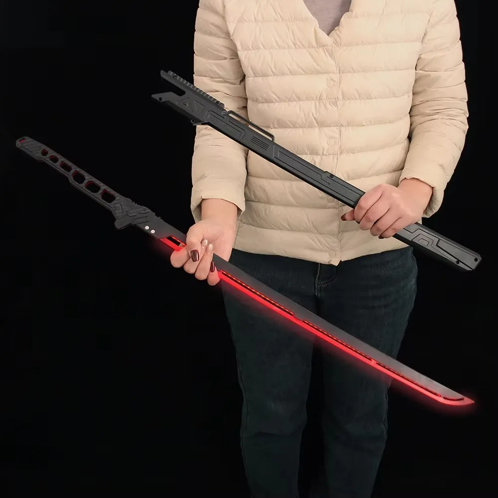 Cyberpunks مع غمد 80 سنتيمتر/31.5in سيف ساموراي ليتسبر لعبة الأجهزة الطرفية نموذج الدعائم الطاقة الحرارية تحصيل اللعب هدية