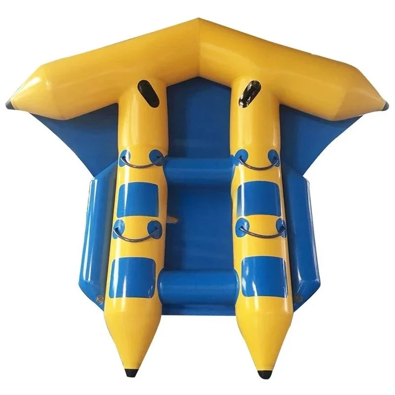 Durable PVC Tarpauline 4 Rider Tarpaulin, PVC Inflatable Flyfish Banana Boat water towable play equipmente tube