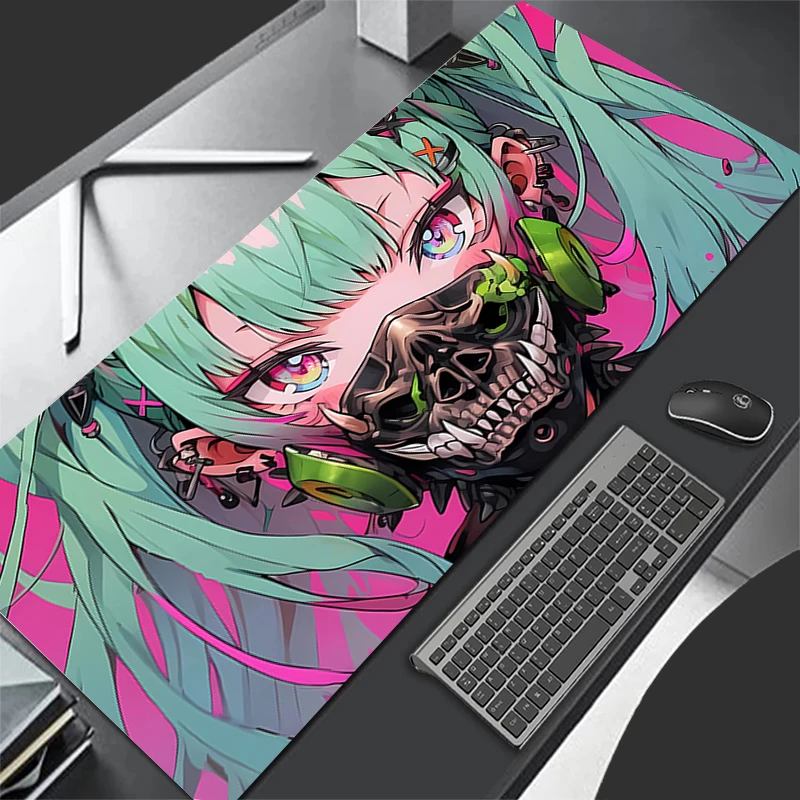 Tamanho grande mousepad diabo oni máscara de jogos computador mousepad pc playmat borracha natural escritório tapete computador ratos almofada para lol