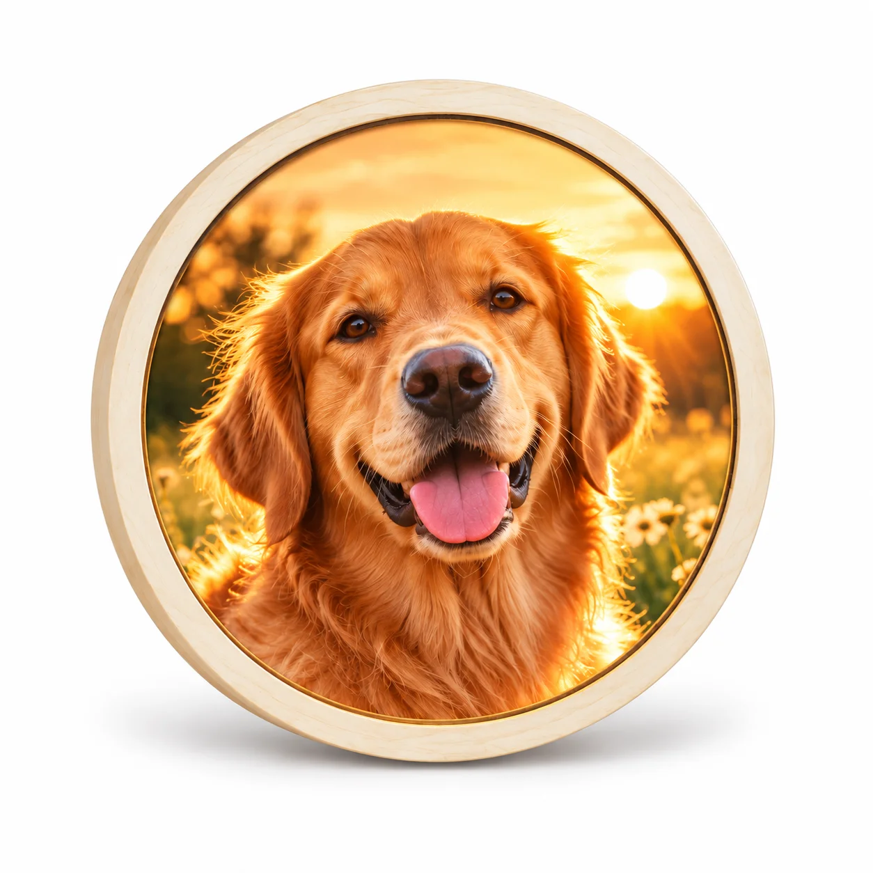 Custom Lighted Photo Frame Personalized LED Shadow Box Round Table Lamp 20cm Wooden Night Light Decor for Bedroom Home New Gift view 3