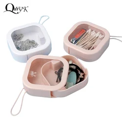 Mini caja de almacenamiento portátil, caja de almacenamiento de joyería con tapa transparente, pequeñas cajas de almacenamiento, cordón de teléfono celular, caja de Clips de papel de píldora