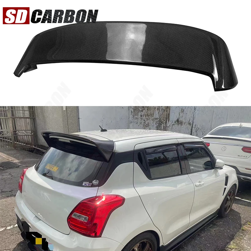 

For Suzuki Swift Sports ZC33S Series Carbon Fiber Car Rear Trunk Spoiler Tail fins Lip Wing Upgrade Body Kit