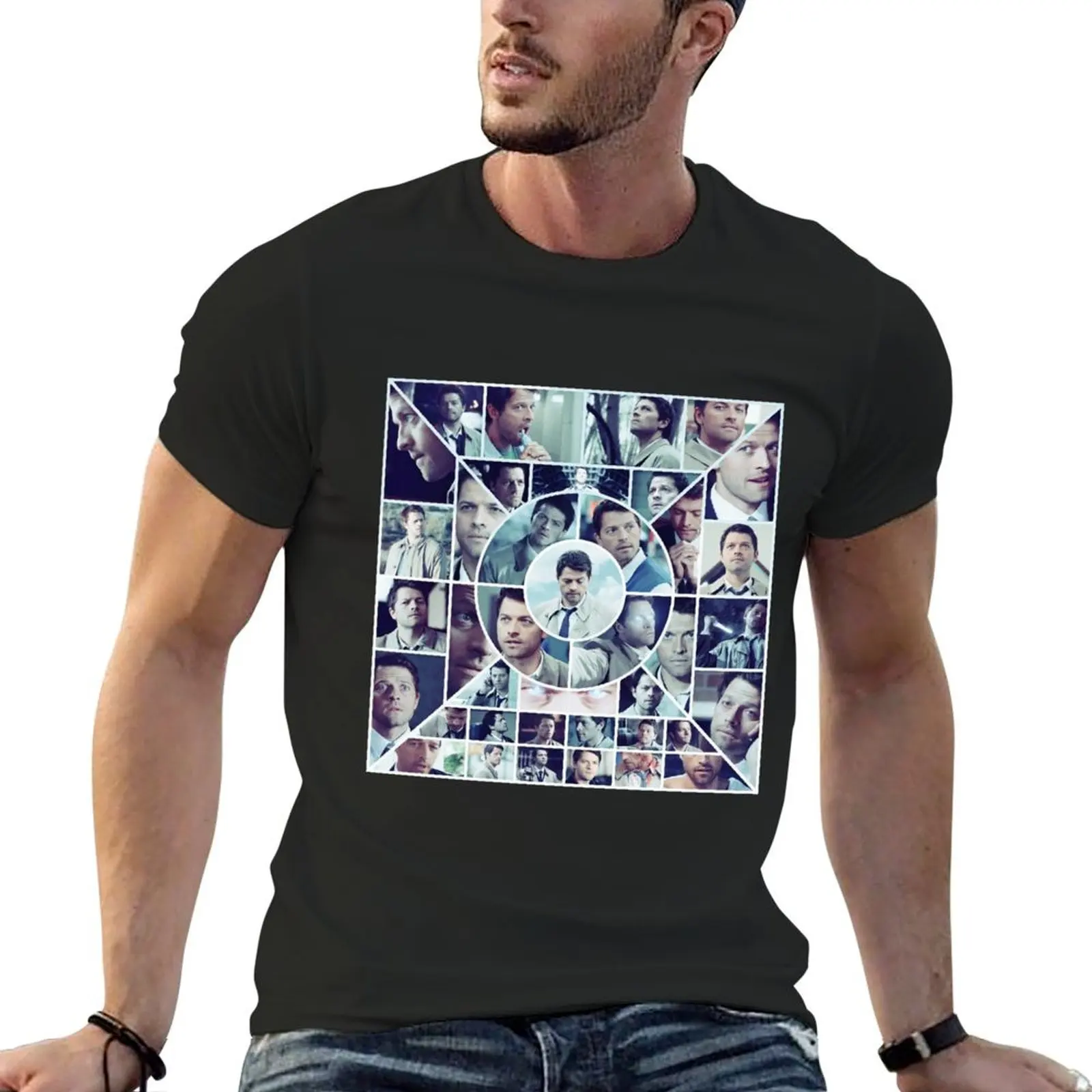 Castiel Collage T-Shirt cute clothes shirts graphic tees anime stuff shirts graphic tee mens graphic t-shirts funny