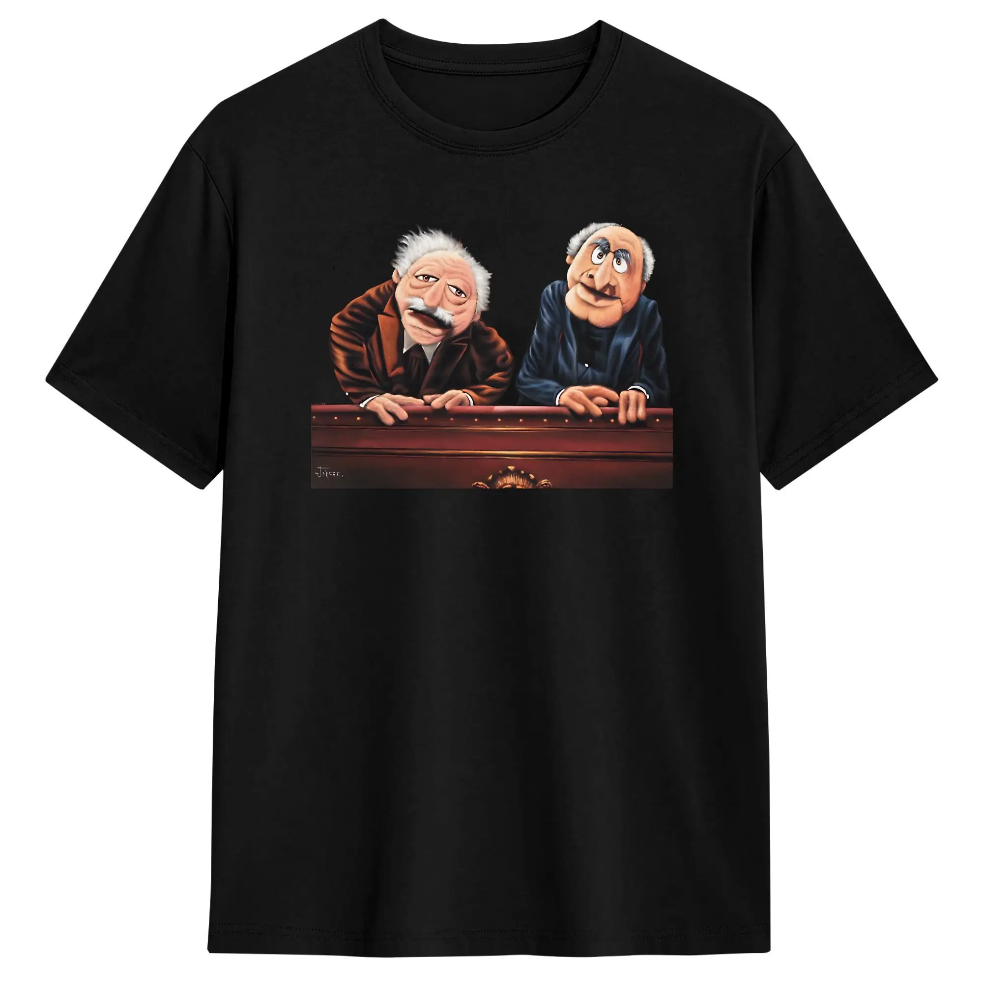 Statler And Waldorf Cartoon Theater Comedy Herren-T-Shirts Crazy Tees Kurzarm-T-Shirts mit Rundhalsausschnitt, 100 % Baumwolle, Partykleidung