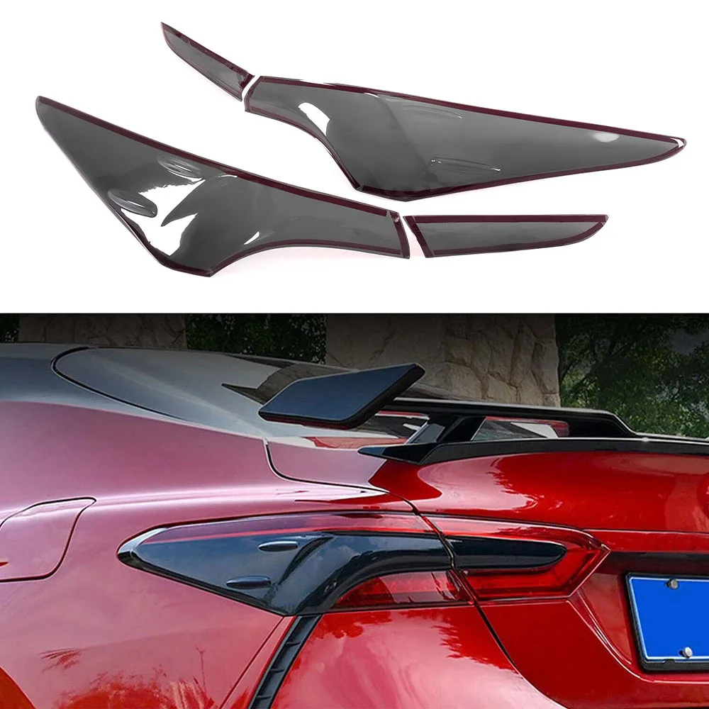 Tail Light Cover Trim Tail Lamp Shade Kit Smoked Black Lamp Hood Fit For Toyota Camry 2018-2022 Car Exterior Refit Parts