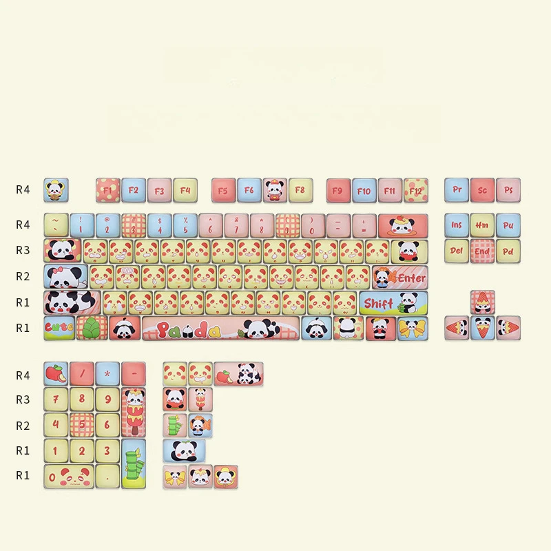 

Bear expression five-sided hot sublimation cute steamed bread keyboard keycap double-layer transparent pbt wear-resistant XDA he