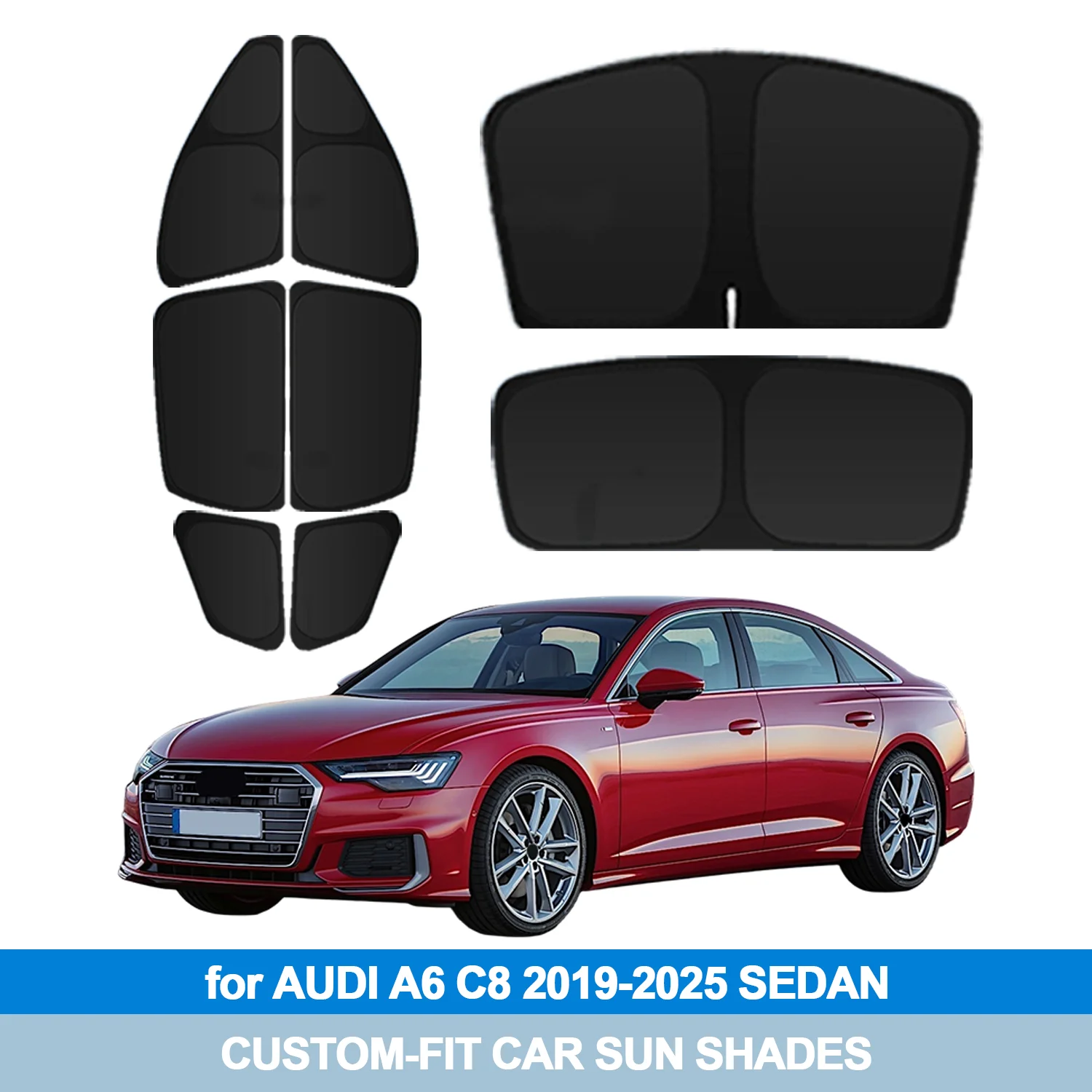 

For Audi A6 C7 C8 2012-2025 SEDAN Windshield Sun Shade Side Window Shades Cover Sun Visor Shield Privacy Protection