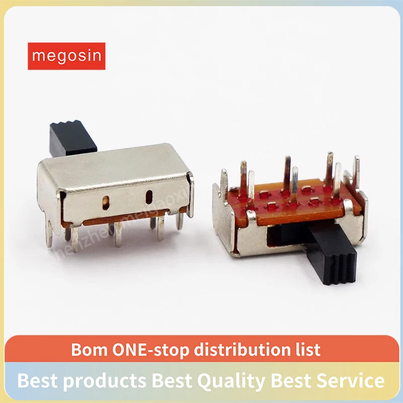 5PCS SK-22H07 2-speed horizontal toggle switch 2 speed 6 pin double-row side toggle switch Audio power amplifier toggle switch