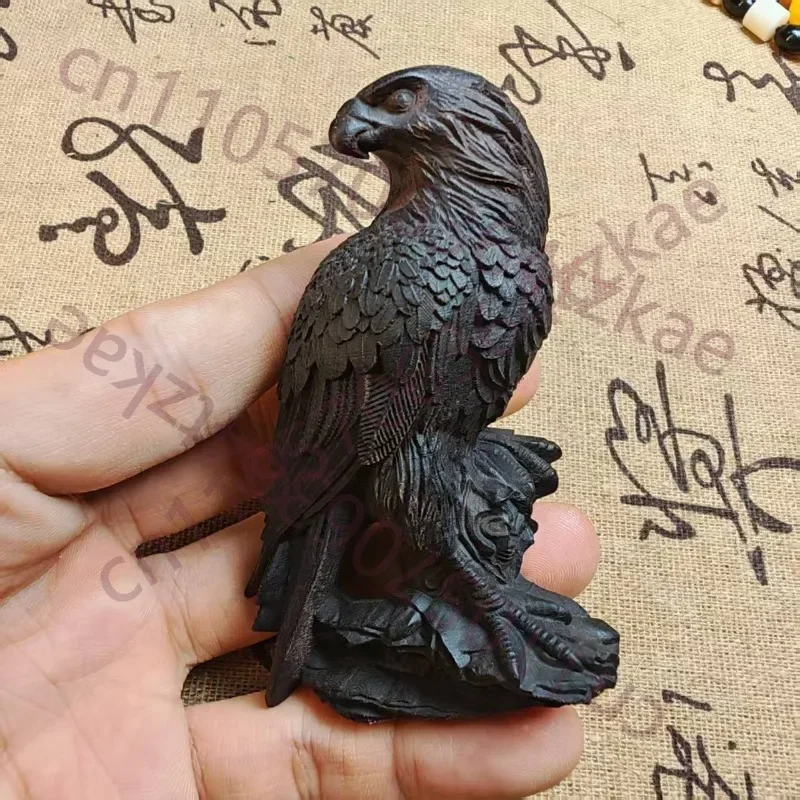 Hand-Carved Agarwood Eagle Statue - 3.15