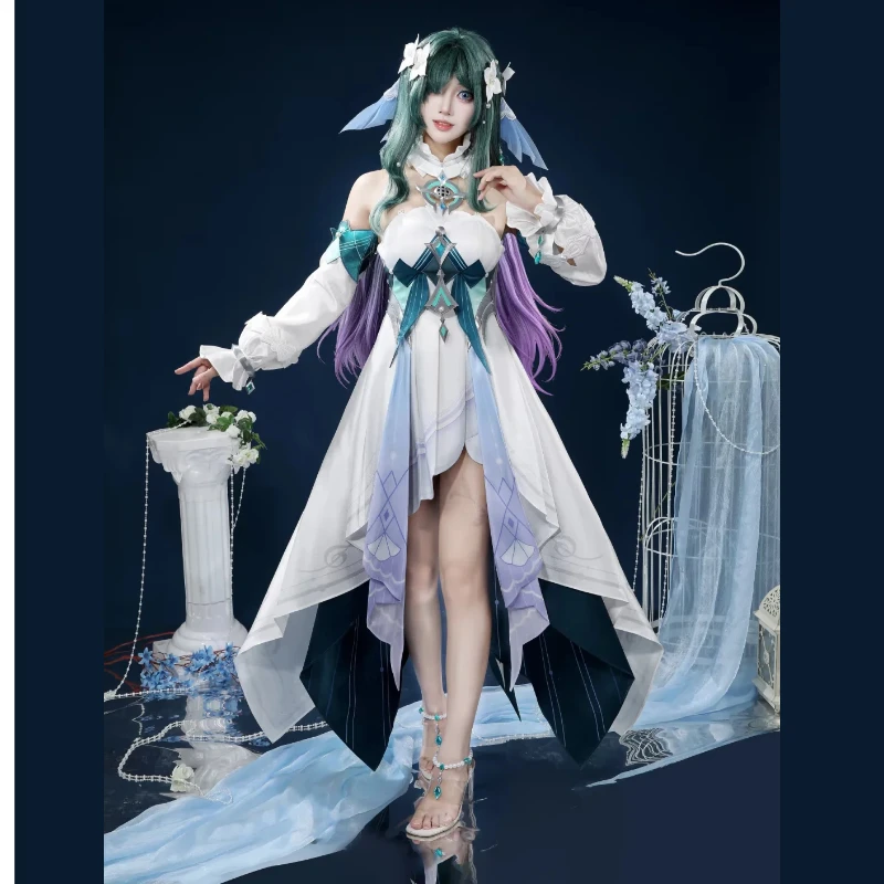 SSR 겐신 임팩트 보디야니차 코스프레 의상, 스네즈나야 여성용 의상, 카니발, 애니메이션, 게임, 역할극용 가발 및 액세서리 세트