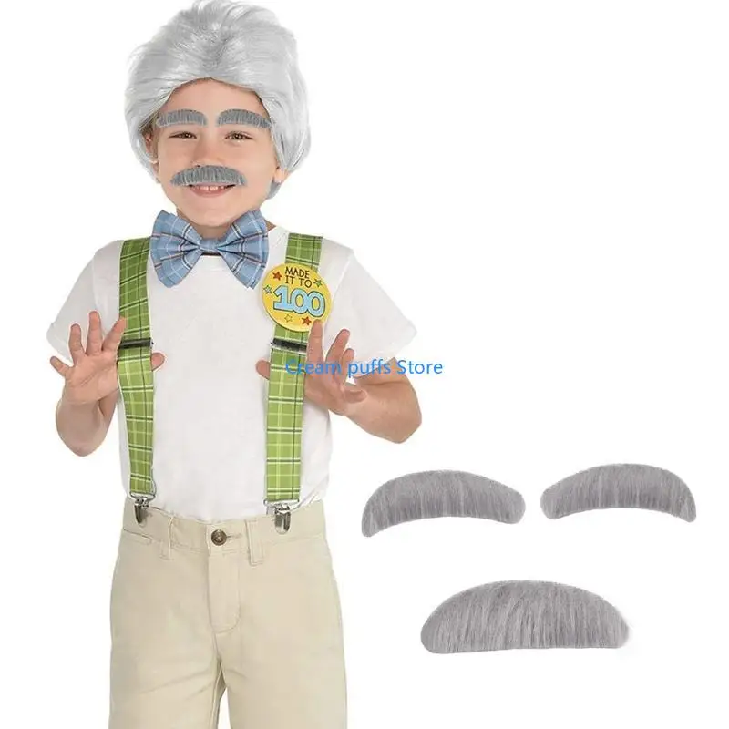 Zestawy wąsowe i brwi 50LE Old Man Symulowane brwi fałszywą brodę na Halloween