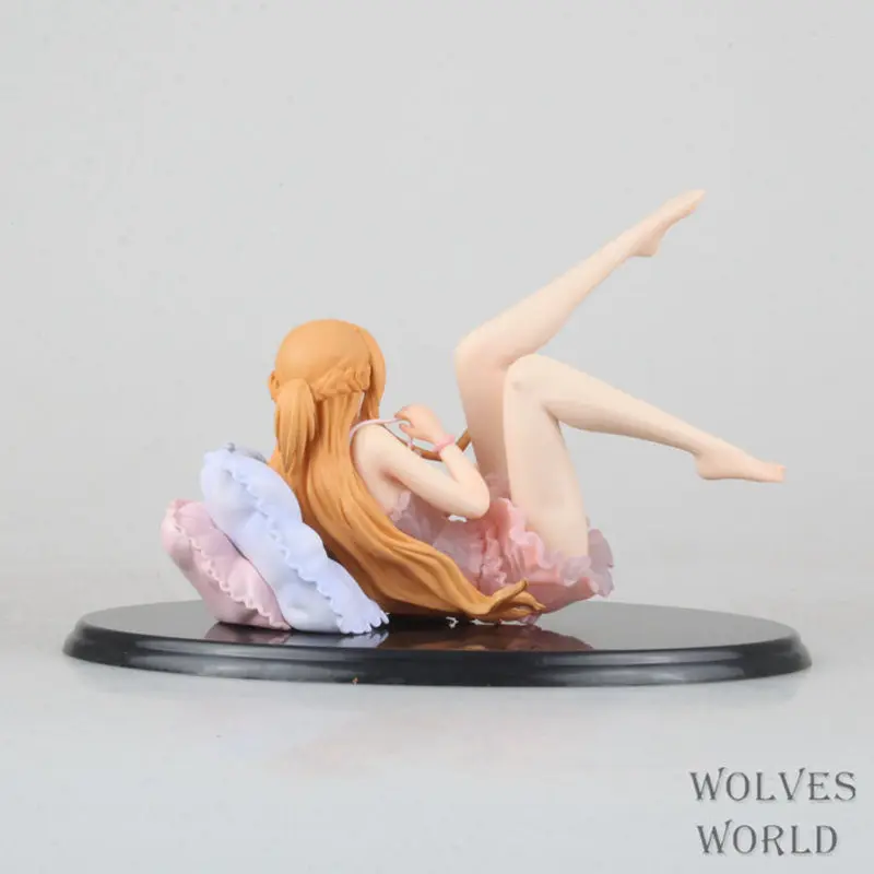 10cm Sword Art Online Yuuki Asuna In Pajamas Anime Girl Figure Model Statue Boys Collection Desktop Decoration Ornament Toys