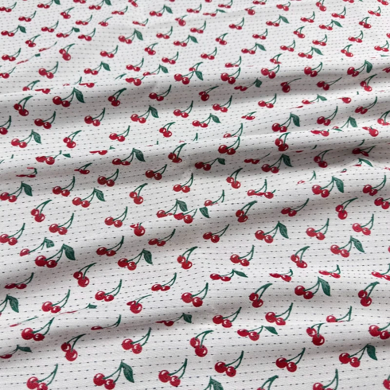 

1meter Cherry Jacquard Curtains Fabric Handmade Sewing Home Yarn Dyed Suit Coat Set Designer Decoration Crafts Material Fashion