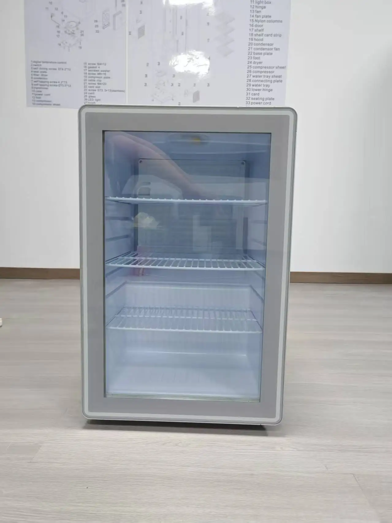 Beverage Display Commercial Hotel 70L Glass Door Locked Mini Fridge bar Cabinet Compressor Refrigerator - view 6