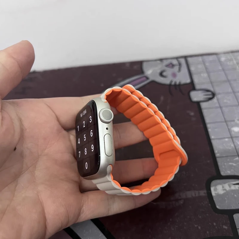 Magnetic Loop Band For Apple Watch Ultra 2 49mm 41-45mm 44mm 40mm 42-46mm Silicone Bracelet iWatch Serie 10 9 8 7 6 SE 5 4 Strap