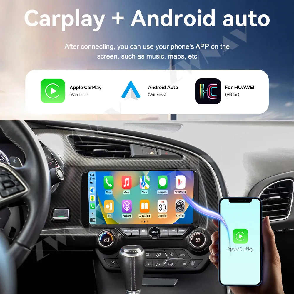 

Qualcomm 8 Core Screen 12.3" Carplay For Chevrolet Corvette C7 2013-2019 Android 13 Unit Car Multimedia Player GPS Audio Radio