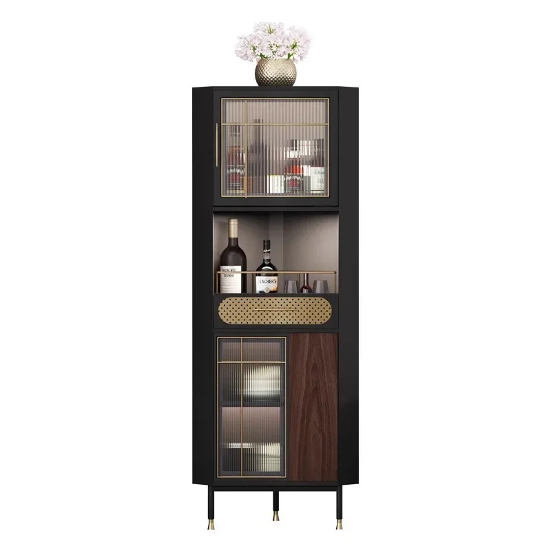 

Light luxury living room triangle cabinet corner cabinet solid wood glass storage