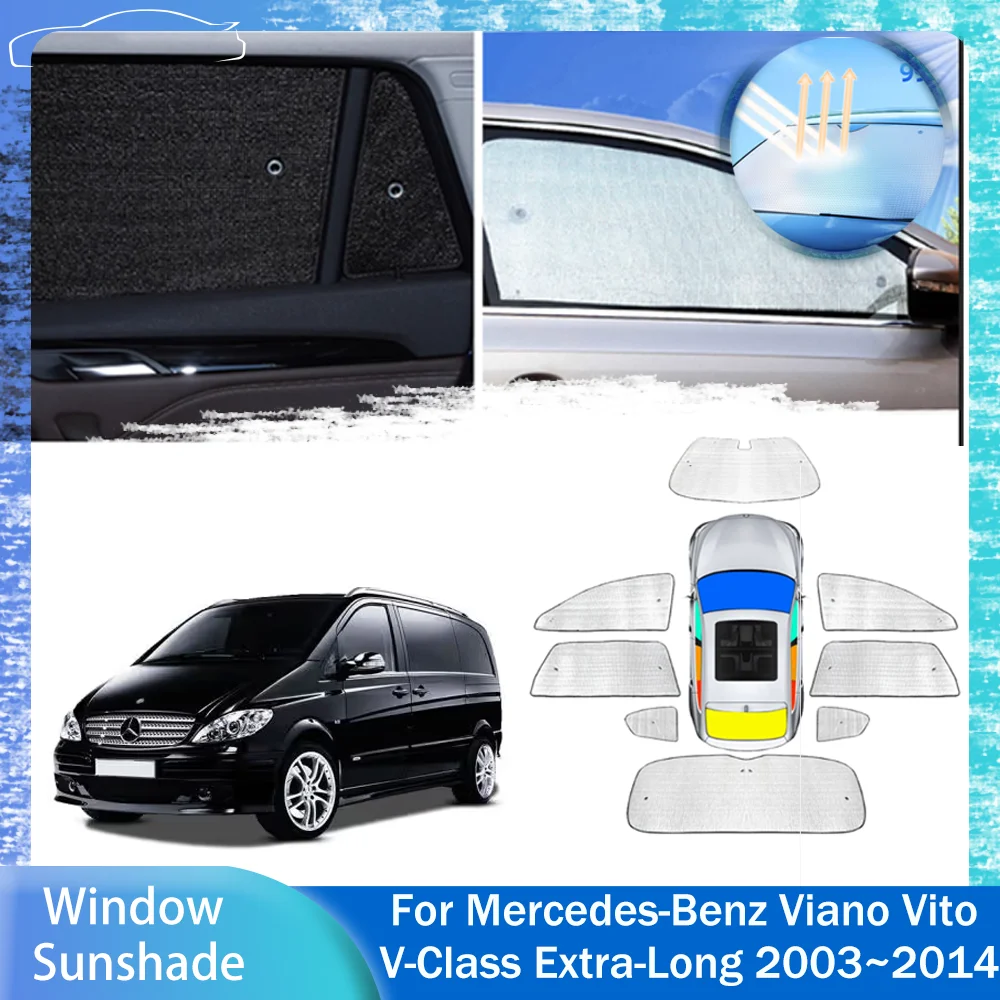 

For Mercedes-Benz Viano Vito Extra-Long 2003~2014 2004 Car Skylight Sunshade Windshield Sun Shade Protector Parasol Accessories