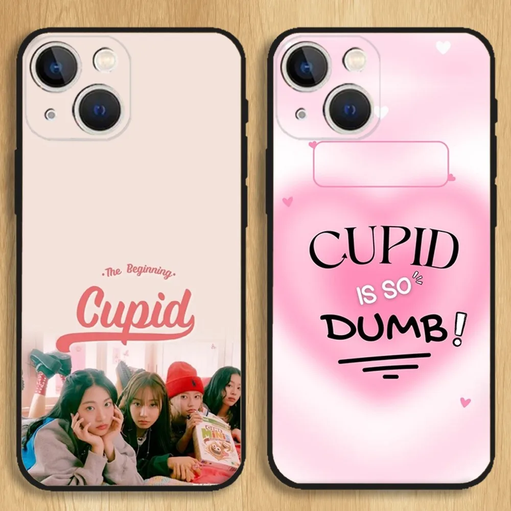 Kpop F-FIFTY F-FIFTY Cupid Phone Case For iPhone15,14,13,12,11,Pro,Max,Plus,Mini,X,XS,XR,8,7,6,S,Plus,SE Soft Black Case