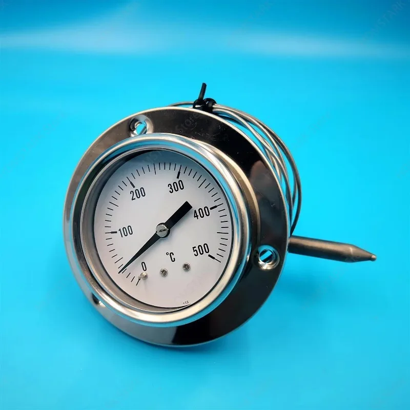 67mm All‑Steel Shell Round Thermometer, 0‑500℃ High Temperature Gauge for Oven and Pizza Oven