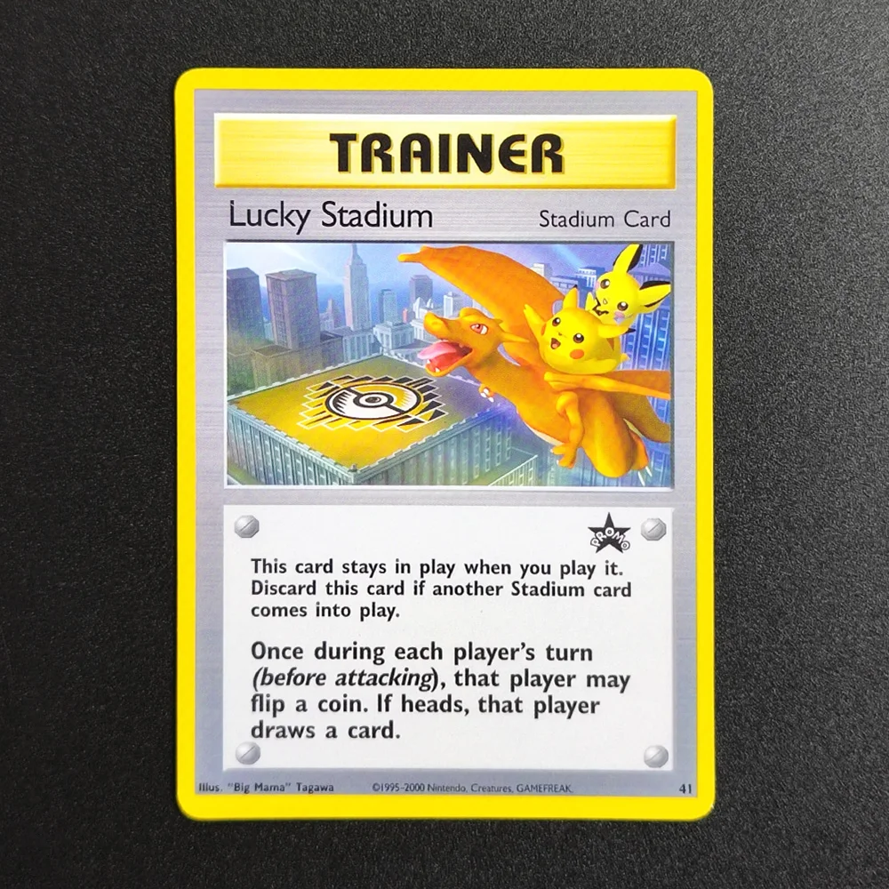 

Коллекционная карта Pokemon Proxy DIY 2001 PROMO LUCKY STADIUM: Пикачу, Чаризард, 41 редкая карта, классическая игра, аниме-карты, игрушки