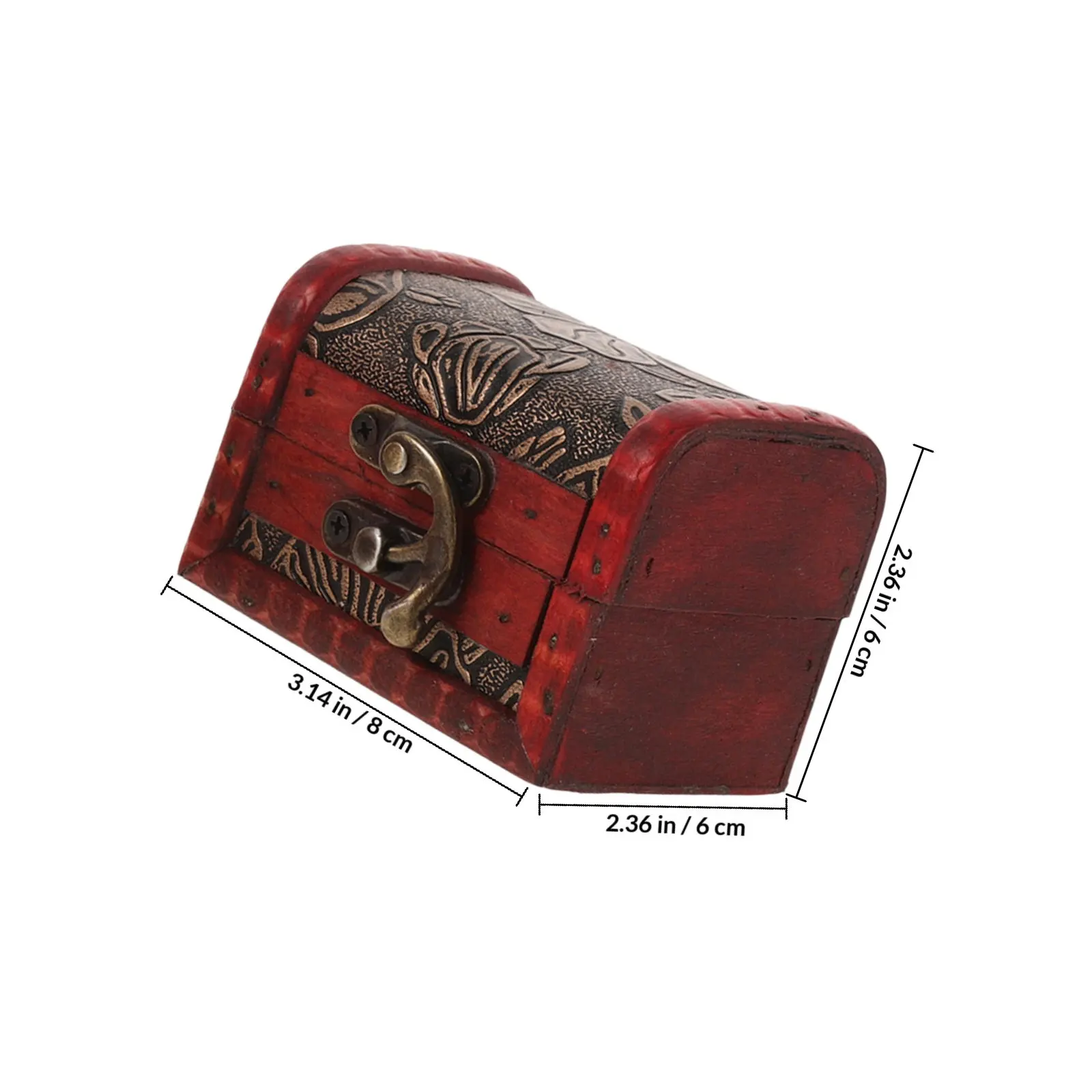 2pcs Chinese Vintage Wooden Jewelry Box Ring Case Small Treasure Chest Bangle Holder Earring Storage Keepsake Case Mini Trinket