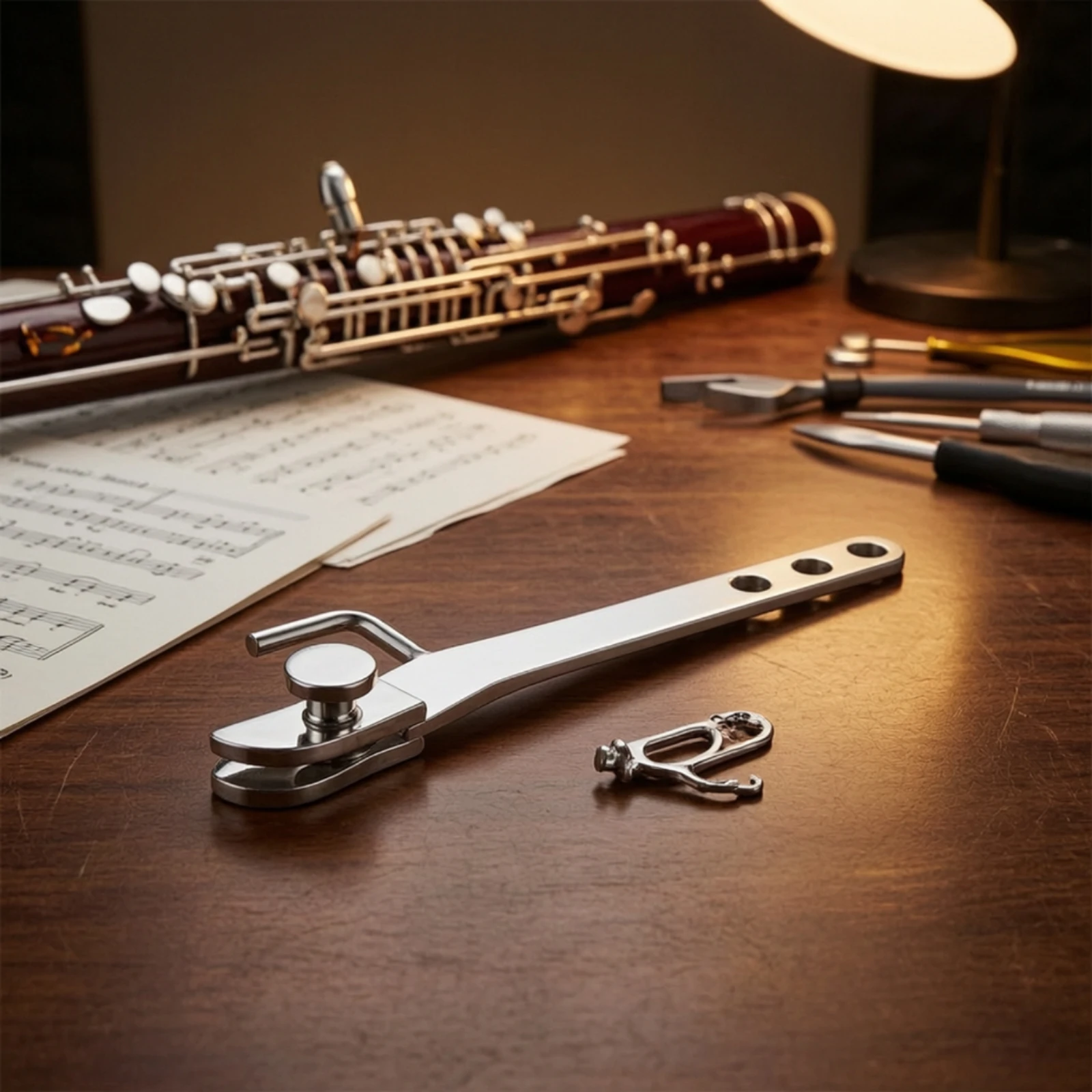Bassoon Balance Bar Silver-Plated Balance Bar with Adjustment Knob Instrument Accessory Adjustable for Bassoonists, Strap Setup