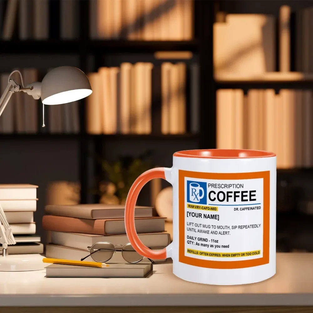 Prescription Coffee Mug 11oz Funny Unique Pharmacy Gifts Tea Cup Hilarious Novelty & Gag Gift for Doctor Pill Bottle Coffee Cups