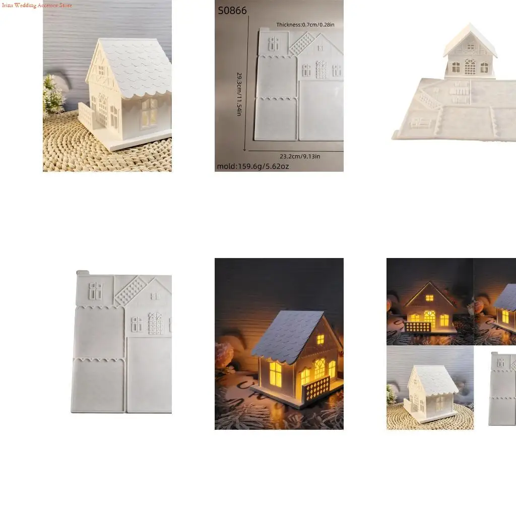 

G92D Sturdy Home Accessories Silicone Mold High Accuracy Silicone Fence House Mold for Artistic Home Decoration Projects