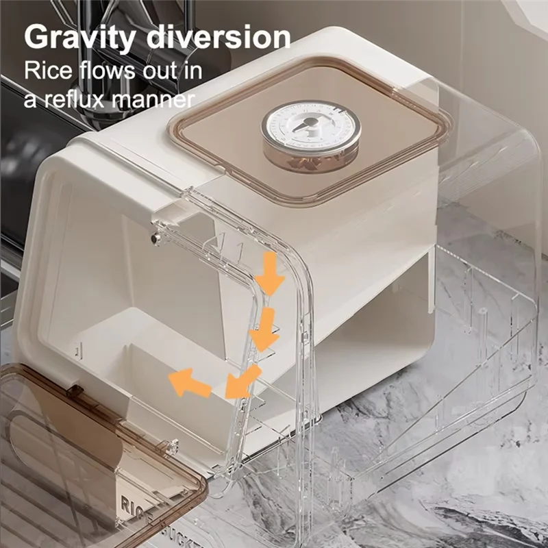 ABRS-Rice Storage Container - Airtight, Moisture-Proof & Insect-Proof, Ideal For Kitchen Organization, Food-Grade Material