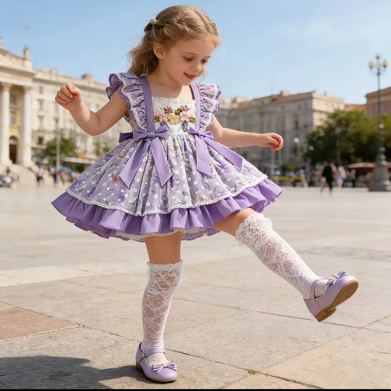 

Праздничное платье для девочек ручной работы, бутик-костюм для девочек, платье Лолита для подружек невесты, детская модная одежда высокого качества