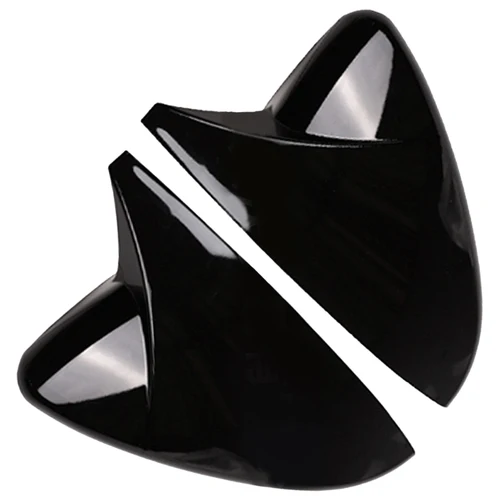 Imagen 2 del producto 2 uds negro brillante/fibra de carbono puerta lateral del coche cubierta de espejo retrovisor pegatina embellecedora para Mazda 3 Axela 2020 2021 2022