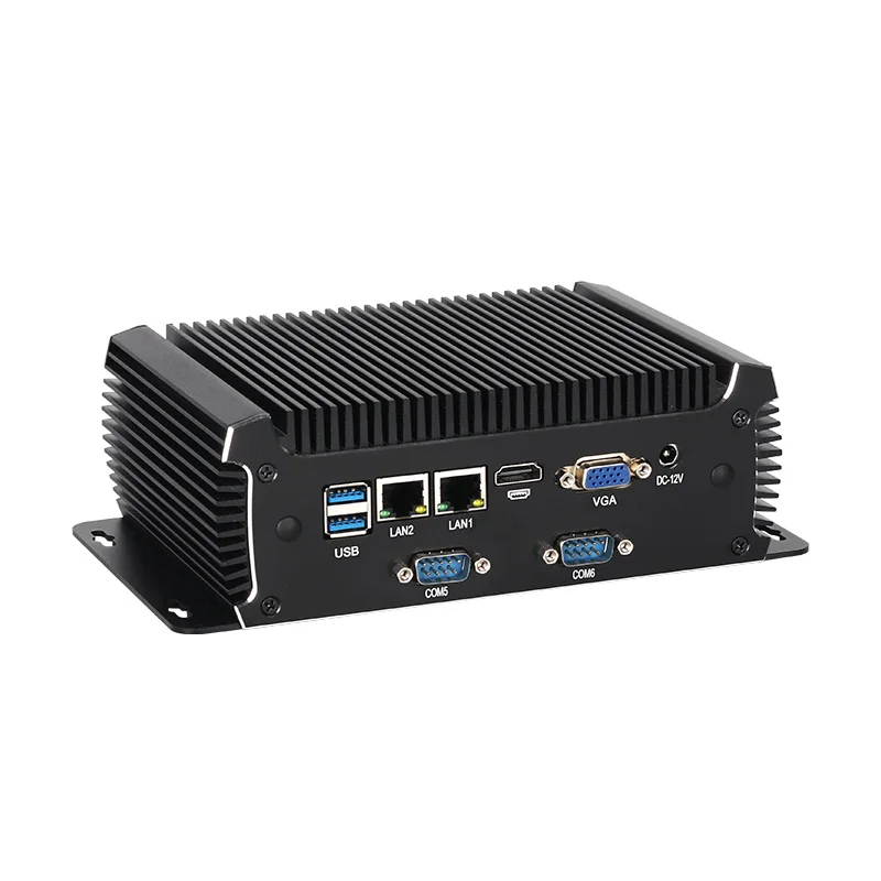 كمبيوتر صناعي 6x COM 2x إيثرنت Mini PCIe توسيع WiFi 4G HDMI VGA 6xUSB GPIO Intel i5 4200U معالج Windows Linux