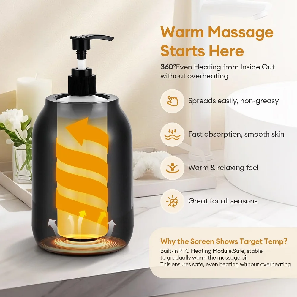 Massage Oil Heater Essential Lotion Cream Bottle Warmer LED Display Temperature Control Quick Heating Body Oils For Salon SPA