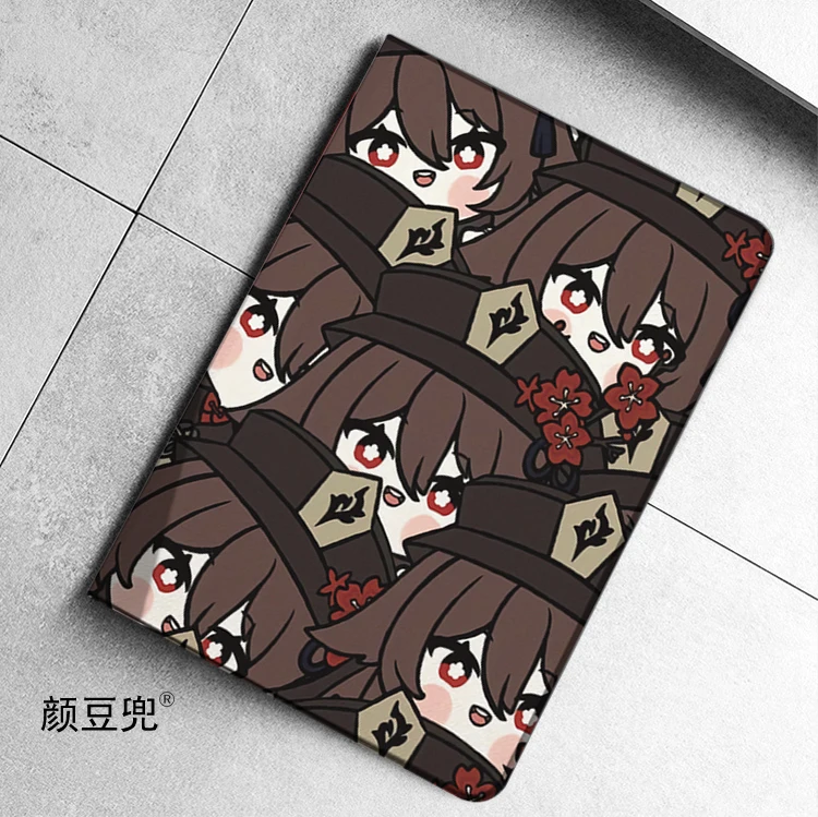 Hubao casing Anime Genshin Impact untuk iPad Air 4 5 10.9 Mini5 6 untuk casing 2022 Pro 12.9 silikon mewah untuk iPad Air 2 3 Tipe Slot pena