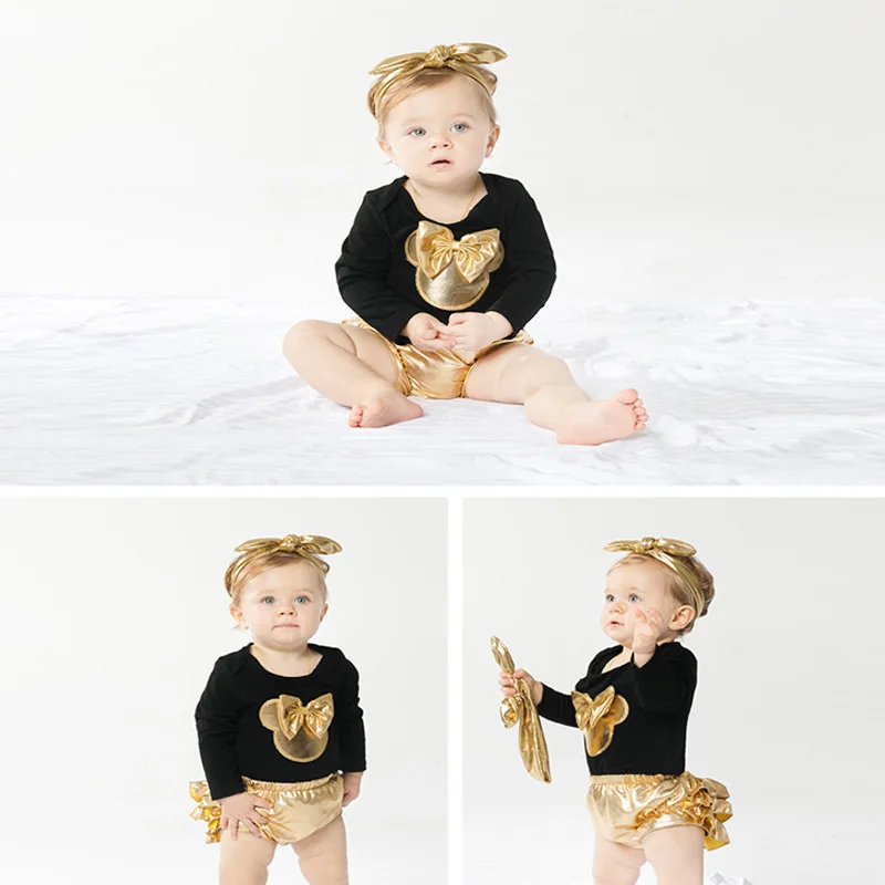 

Spring and Autumn Style Baby Girl Long Sleeve Cartoon Romper goldppPants Suit Jumpsuit Romper Festival Baby Clothes Wholesale