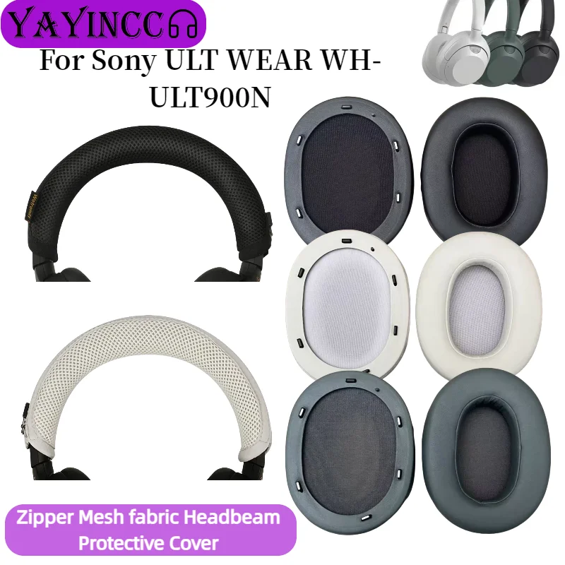 

Replacement Leather Earpads With buckle / zipper Knitted fabric head beam protective cover for Sony ULT WEAR WH-ULT900N Headset