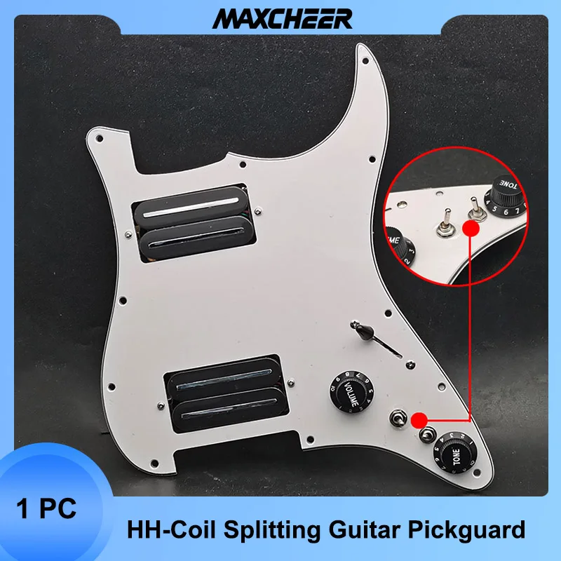 

HH-Coil Splitting Electric Guitar Pickguard Two Blade Style High Output-15K with Two Humbucker Loaded Prewired Scratchplate