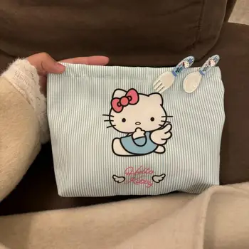 Kawaii Sanrio Hello Kitty Borse per cosmetici da donna di grande capacità Custodie Borsa portaoggetti con cerniera Pochette da viaggio femminile Borse