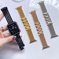 Luxury Stainless Steel Strap For Apple Watch Ultra 49mm 40mm 44mm Steel Ball Bracelet for iwatch Series 8 7 6 5 4 3 SE 41mm 45mm