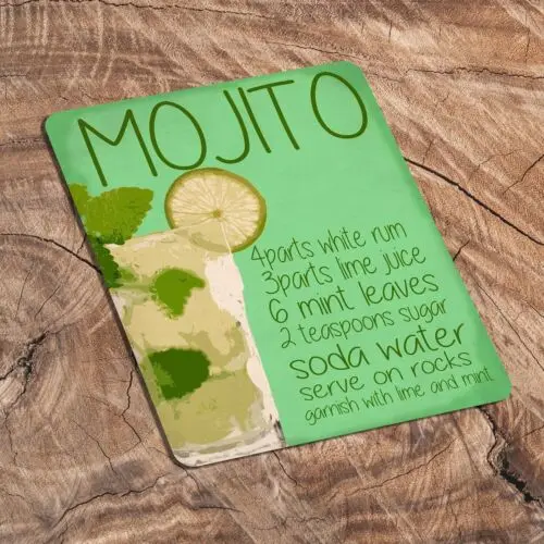 Mojito cocktail drink metal humour wall sign