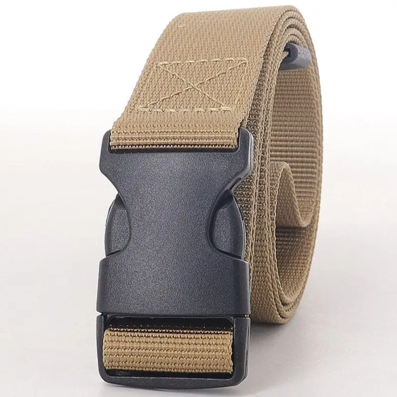 2.5cm Width Eye-Splice Canvas Weave Belts Men Women Outdoor Work Belt Waistband Students No Metal Canvas Military Training Belts